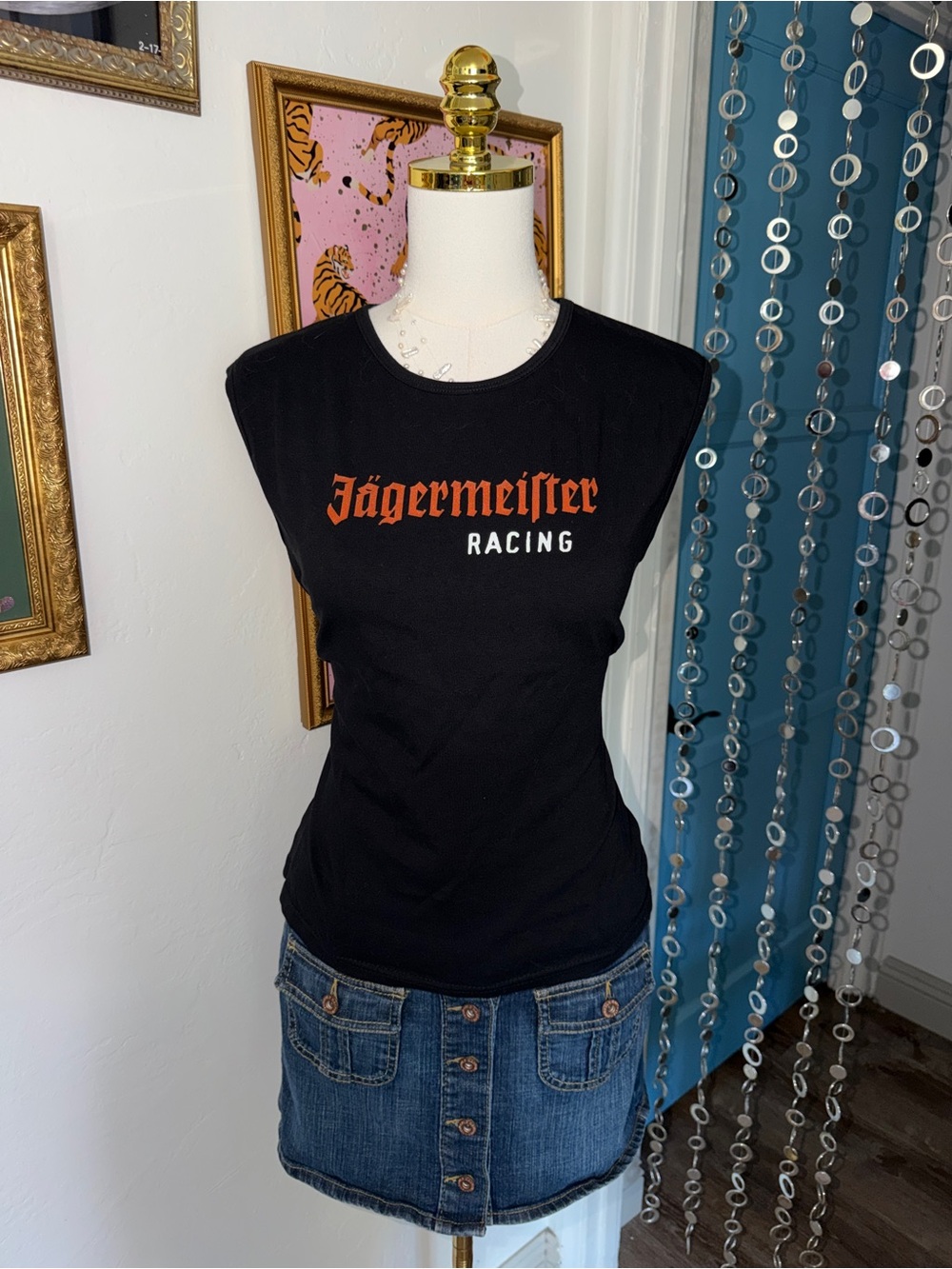 Vintage Y2K Jagermeister Racing Women's Black Graphic Tank Top